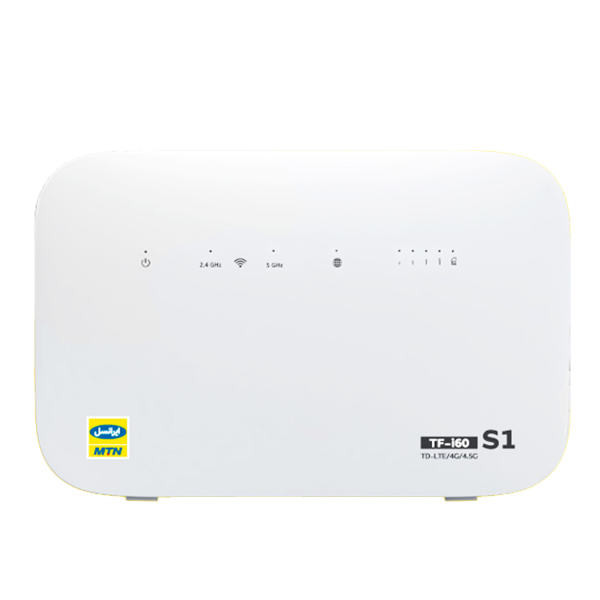 مودم 4G/4.5G ایرانسل مدل TF-i60 S1 با پشتیبانی از TD-LTE، اتصال همزمان 32 کاربر، چند SSID مستقل، همراه با 3 سیم کارت و 24 گیگابایت اینترنت 3 ماهه