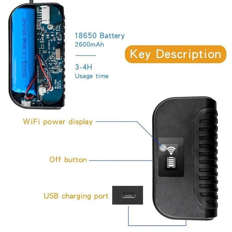 دوربین آندوسکوپی وای فای مدل ۵ مگاپیکسل کد10M Monitor