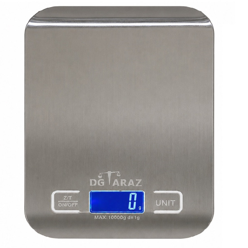 ترازو آشپزخانه دیجیتال مدل دیجی تراز 10kg-1 حداکثر ظرفیت قابل اندازه‌گیری 10 کیلوگرم با دقت اندازه‌گیری 1 گرم