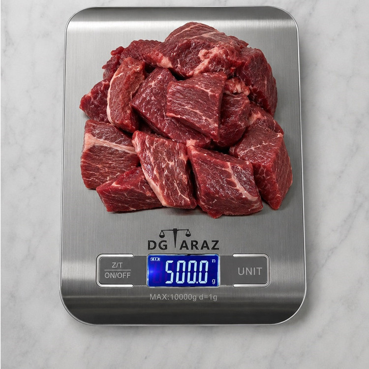 ترازو آشپزخانه دیجیتال مدل دیجی تراز 10kg-1 حداکثر ظرفیت قابل اندازهگیری 10 کیلوگرم با دقت اندازهگیری 1 گرم
