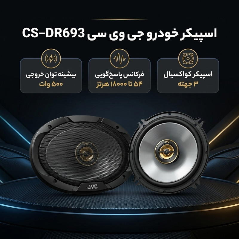 اسپیکر خودرو جی وی سی مدل CS-DR693 بسته دو عددی