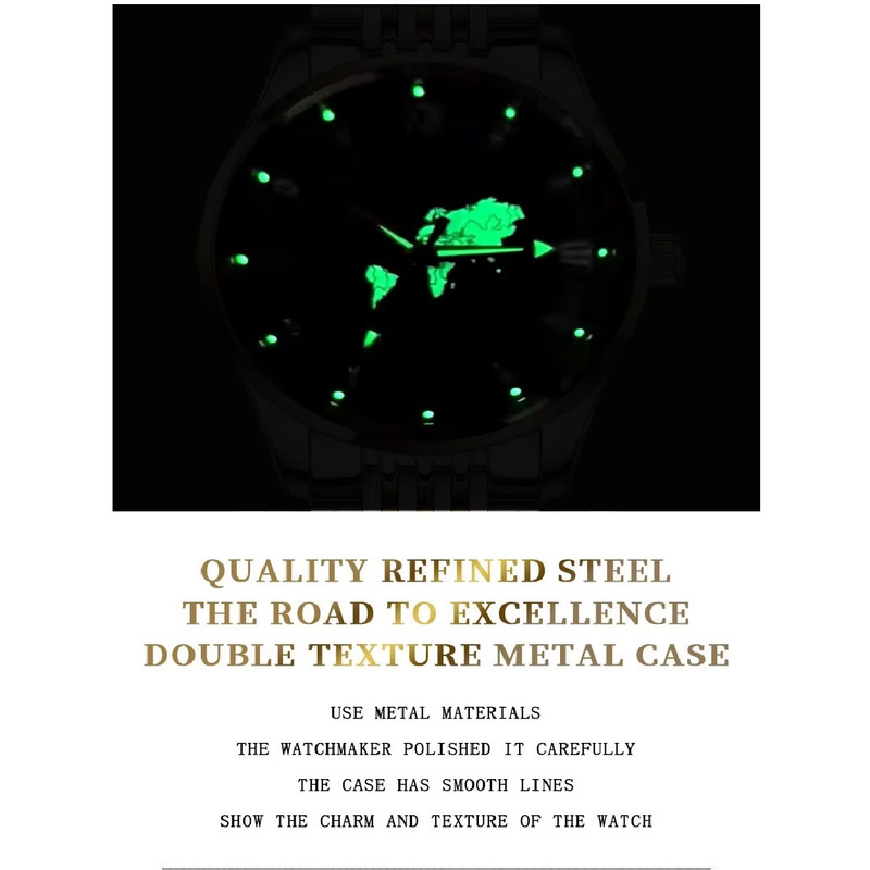 ساعت مچی عقربهای مردانه کوارتز بین باند مدل Night Light