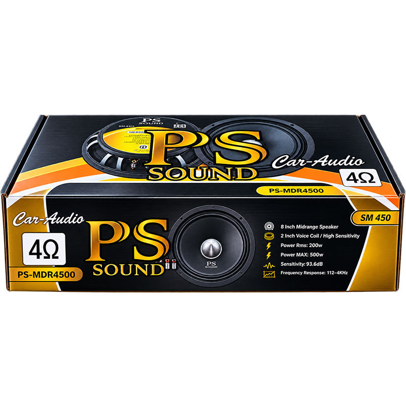 بلندگو میدرنج عقب و جلو خودرو پی اس سوند مدل PS-MDR4500 سایز 8 اینچ بسته 2 عددی