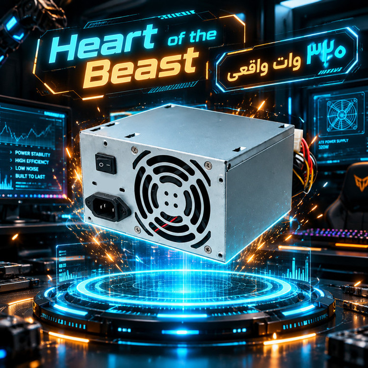 منبع تغذیه کامپیوتر 320 وات مدل 320W Real Fan مجهز به 8 پین گرافیک