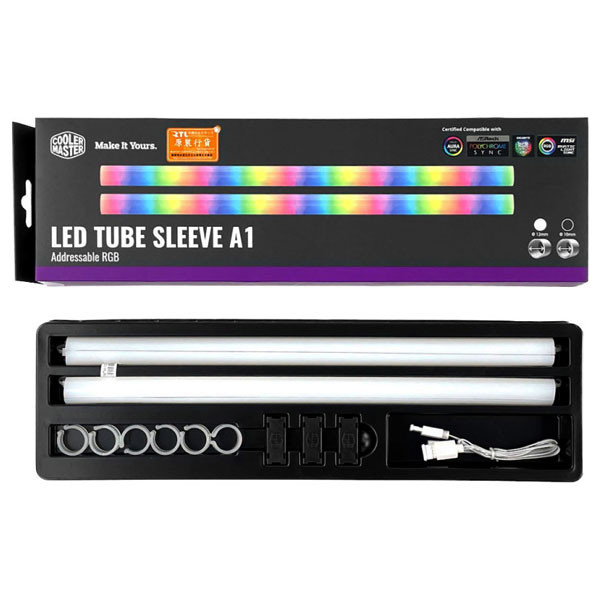 روکش نورپردازی لوله های خنک کننده مایع کولرمستر مدل LED Tube Sleeve A1