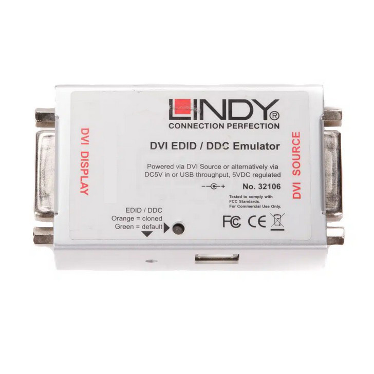 شبیه ساز EDID/DDC برای نمایشگرهای DVI-I لیندی مدل 32106