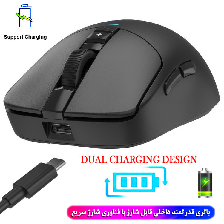 ماوس گیمینگ دوگانه بیسیم و باسیم ای فورتک مدل R72_ULTRA