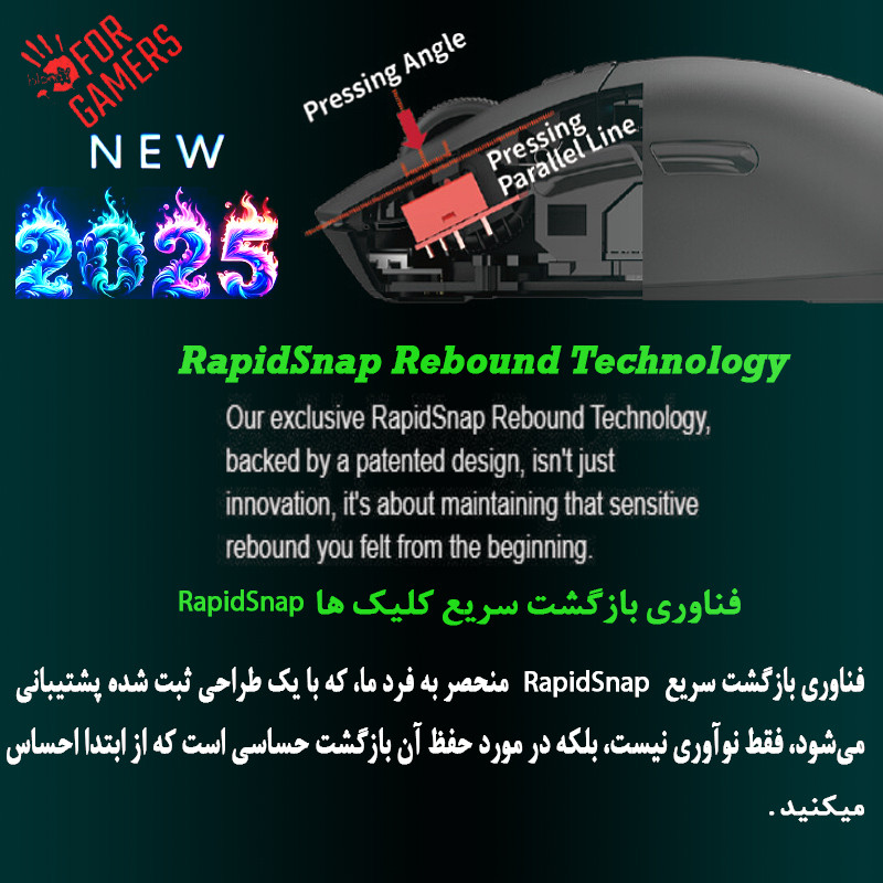 ماوس گیمینگ دوگانه بیسیم و باسیم ای فورتک مدل R72_ULTRA