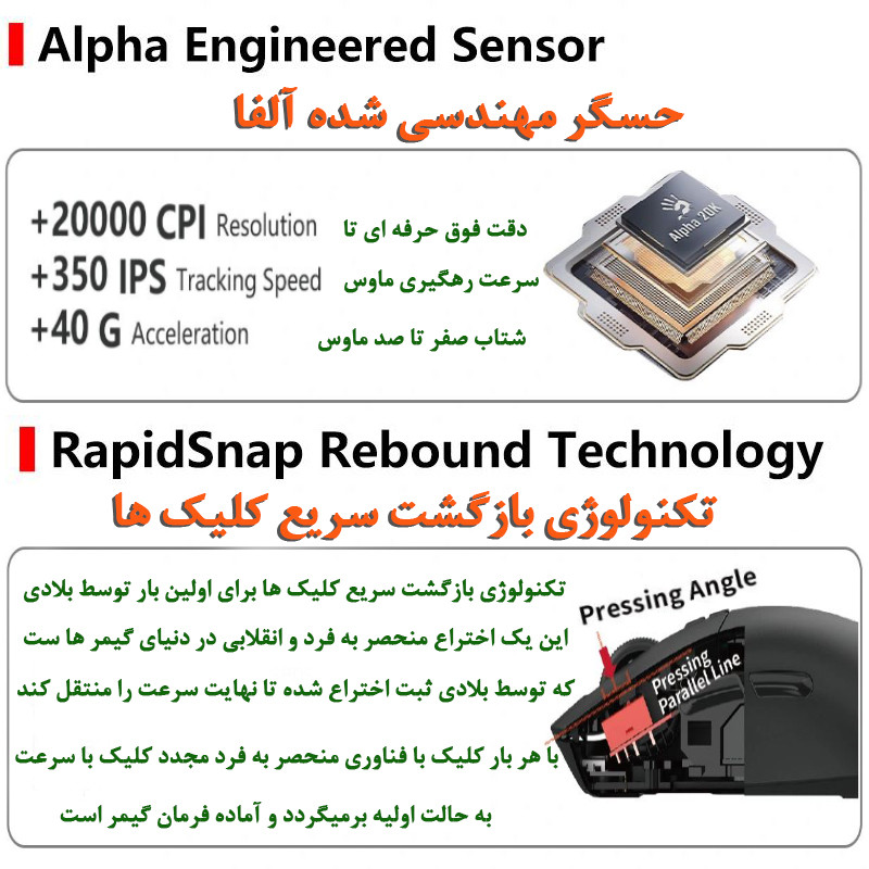 ماوس گیمینگ دوگانه بیسیم و باسیم ای فورتک مدل R72_ULTRA