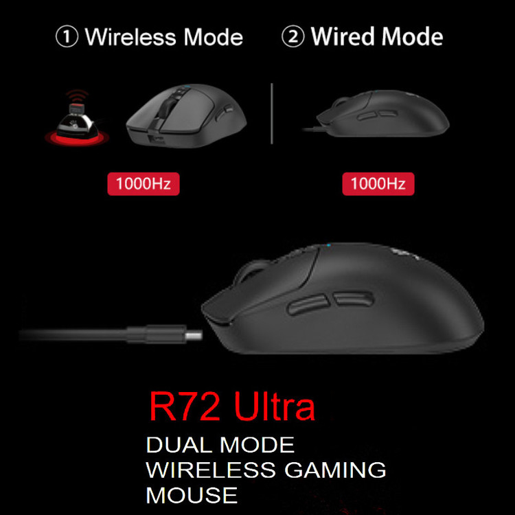 ماوس گیمینگ دوگانه بیسیم و باسیم ای فورتک مدل R72_ULTRA