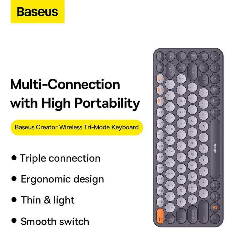کیبورد بی سیم بیسوس مدل K01A B00955503413 Wireless Tri-Mode