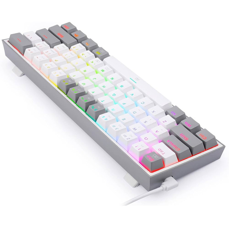 کیبورد مخصوص بازی ردراگون مدل FIZZ K617 WHITE/GREY