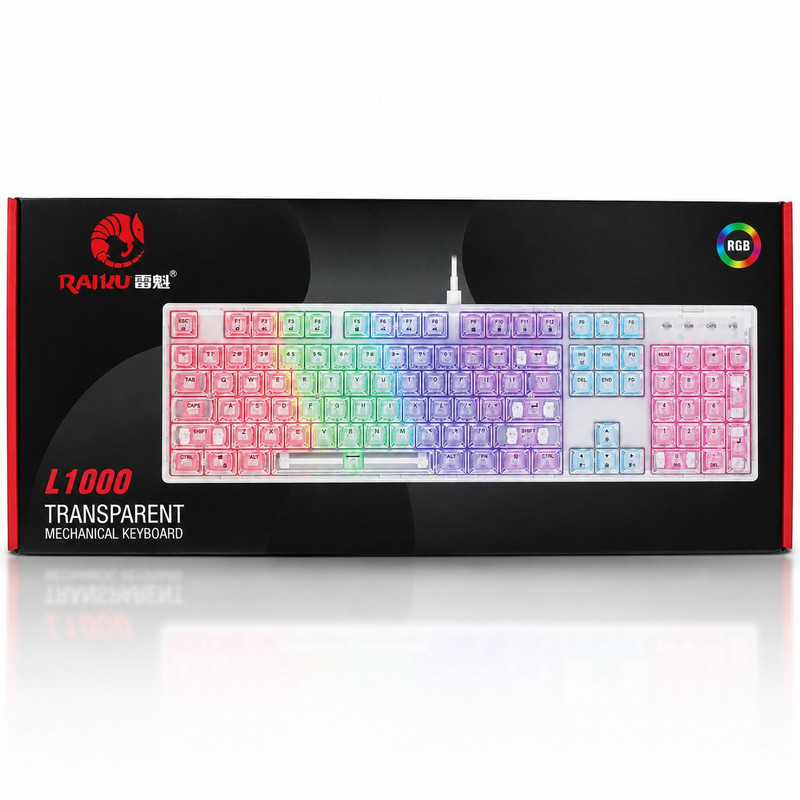 کیبورد مخصوص بازی رایکو مدل L1000 MECHANICAL CLEAR SWITCH
