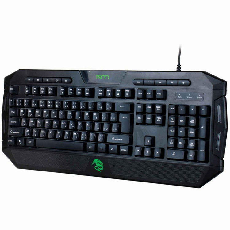 کیبورد گیمینگ تسکو مدل TK 8124، سوییچ ممبران، Full-Size، نورپردازی RGB LED
