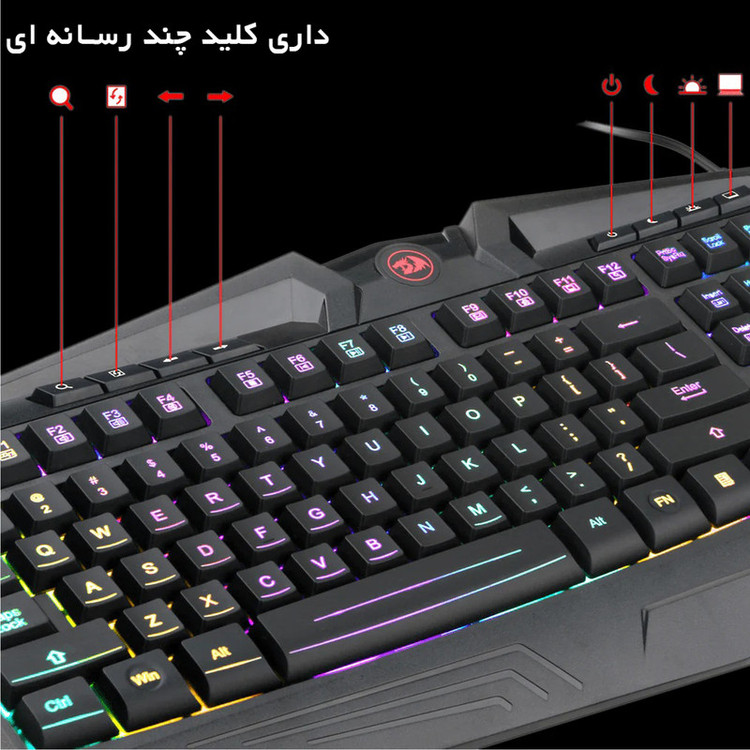 کیبورد و ماوس مخصوص بازی ردراگون مدل S101BA به همراه هدفون و ماوس پد