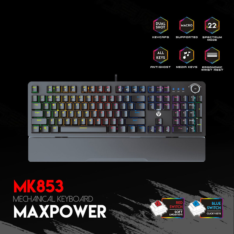 کیبورد گیمینگ فنتک مدل Maxpower MK853V2Redswitch