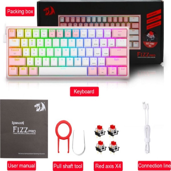 کیبورد مخصوص بازی ردراگون مدل K616 FIZZ PRO RGB