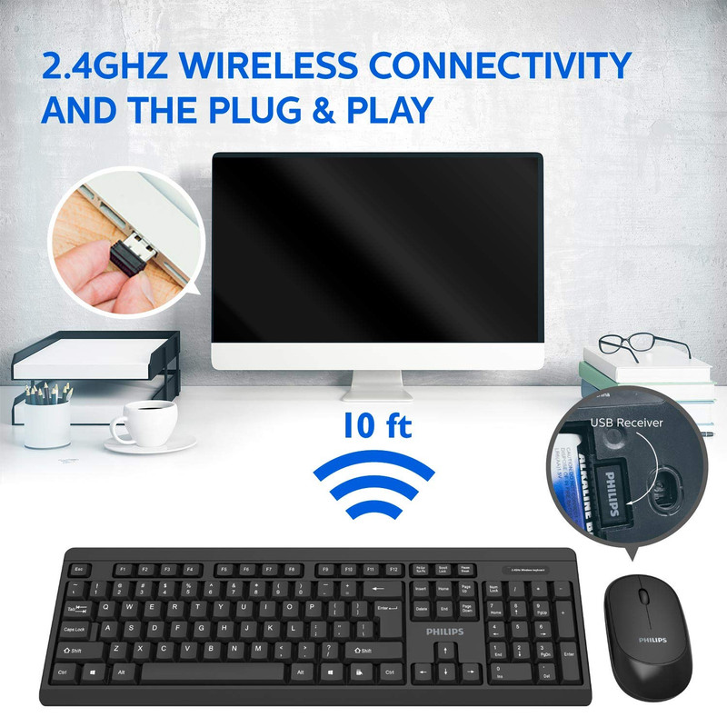 کیبورد و ماوس بی سیم فیلیپس مدل C324