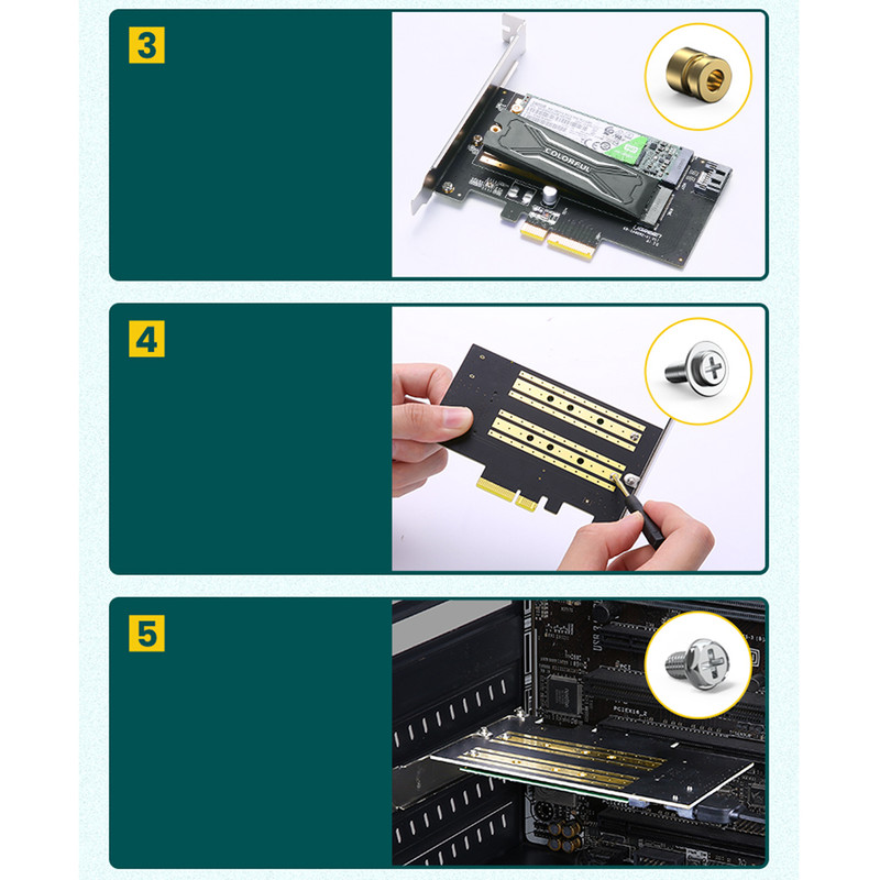 مبدل M.2 M-Key+M.2 B-Key به PCle 3.0 4X یوگرین مدل CM302-70504