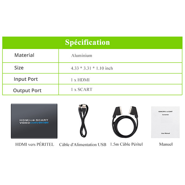 مبدل HDMI به SCART مدل XUNVC393