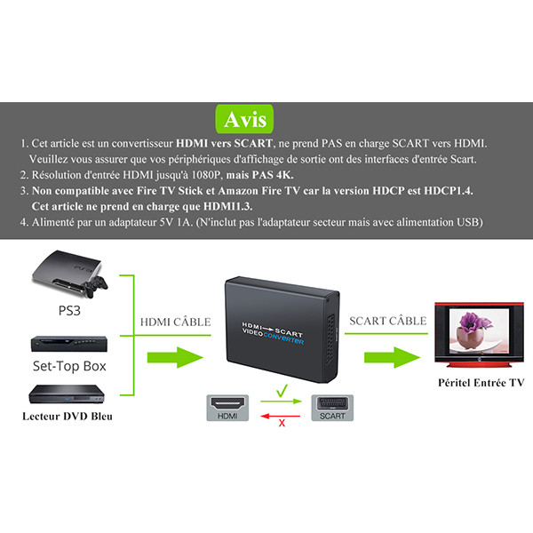 مبدل HDMI به SCART مدل XUNVC393