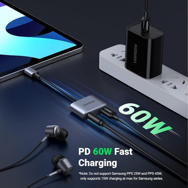 مبدل USB-C به جک 3.5 میلی متر یوگرین مدل CM231-60164