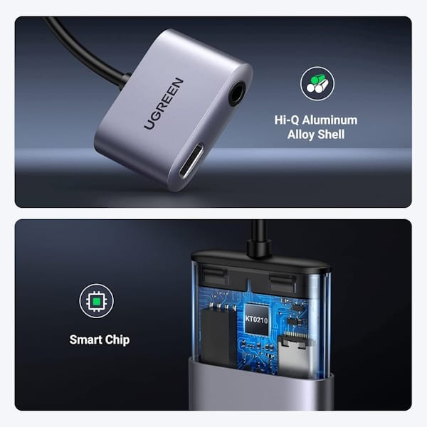 مبدل USB-C به جک 3.5 میلی متر یوگرین مدل CM231-60164