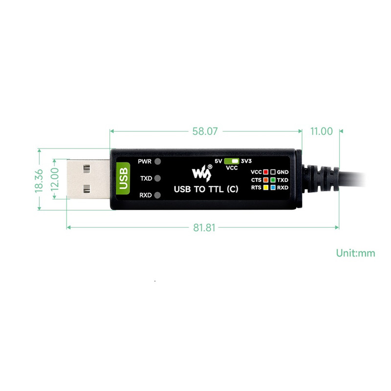 مبدل صنعتی USB به سریال ویوشیر مدلUSB TO TTL (C)