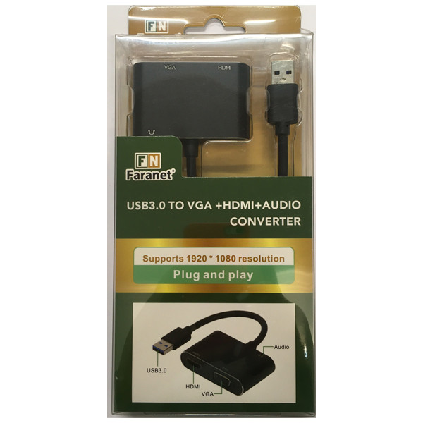 مبدل USB3.0 به VGA/HDMI/AUDIO فرانت مدل FN-U3DVH