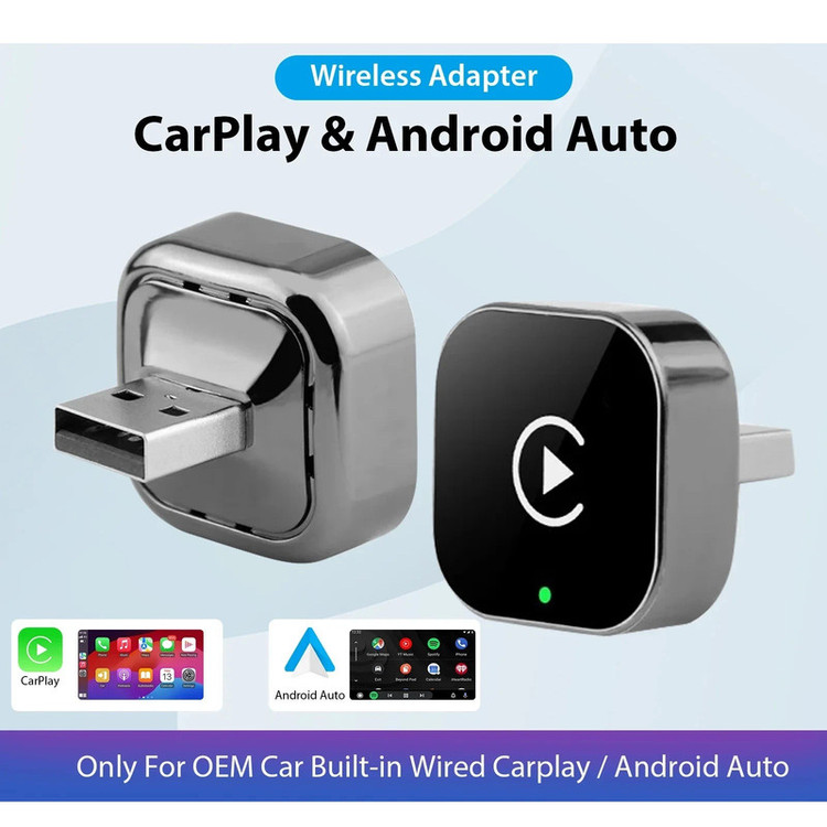 کارپلی و اندروید اتو مدل CP/AA-Wifi Box به همراه مبدل USB به USB-C و مبدل USB