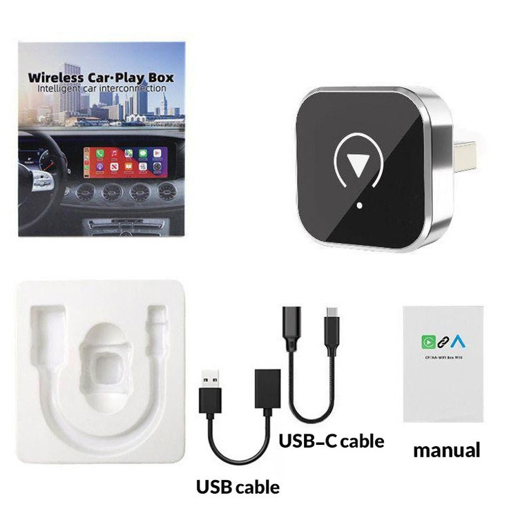 کارپلی و اندروید اتو مدل CP/AA-Wifi Box به همراه مبدل USB به USB-C و مبدل USB