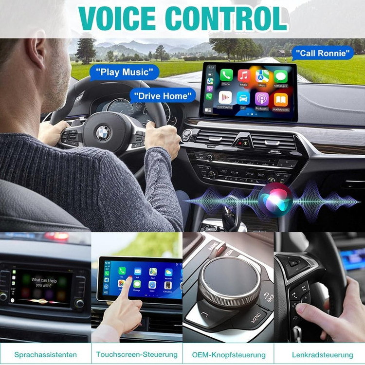 کارپلی و اندروید اتو مدل Wireless P7794 Carplay/Android Auto به همراه مبدل USB به USB-C