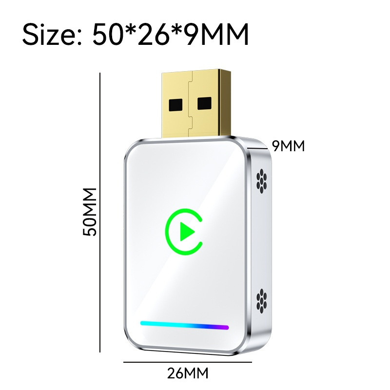 کارپلی و اندروید اتو مدل Wireless CarPlay/Android Auto Q1JS به همراه مبدل USB به USB-C