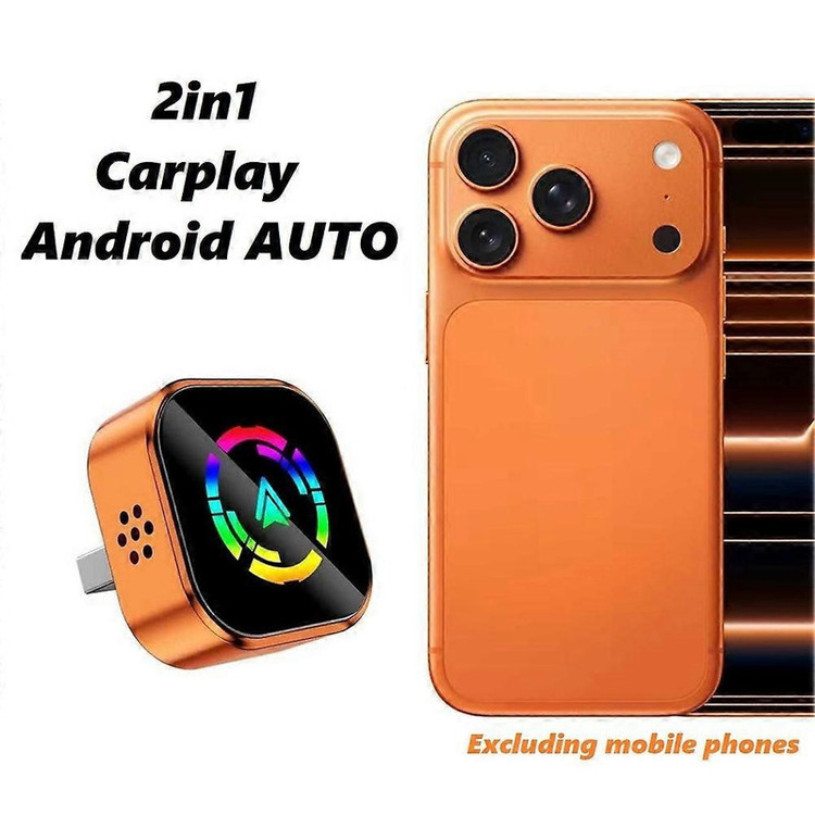 کارپلی و اندروید اتو مدل Wireless CarPlay/Android Auto Q1A به همراه مبدل USB به USB-C