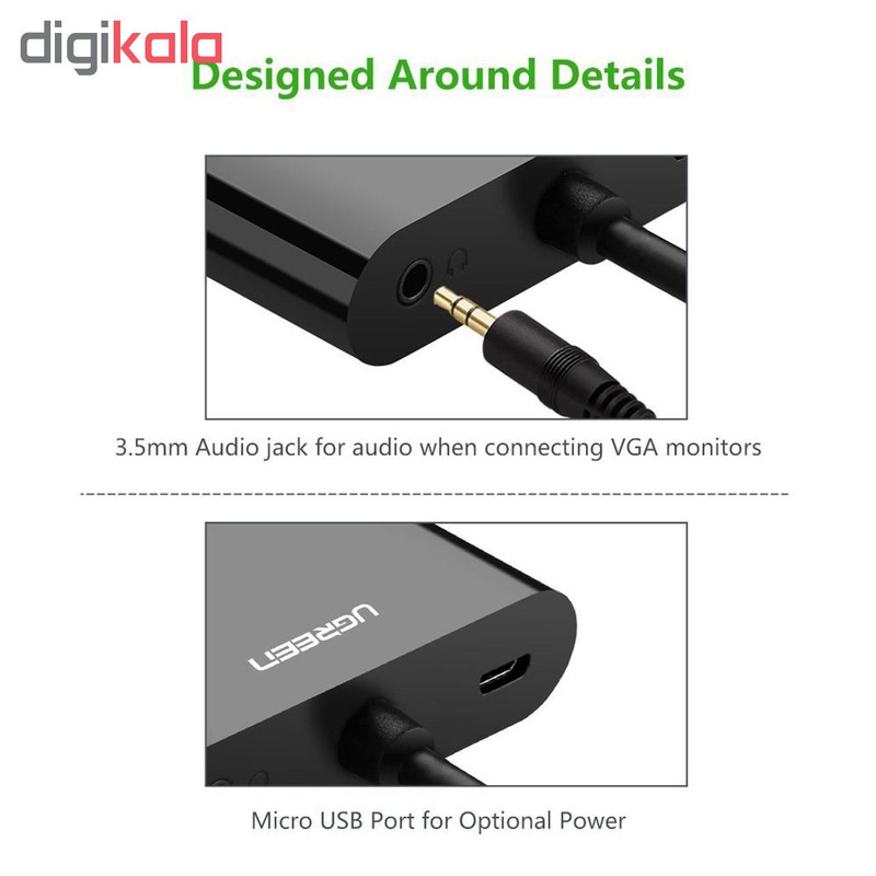 مبدل micro HDMI به VGA/HDMI یوگرین مدل 30355