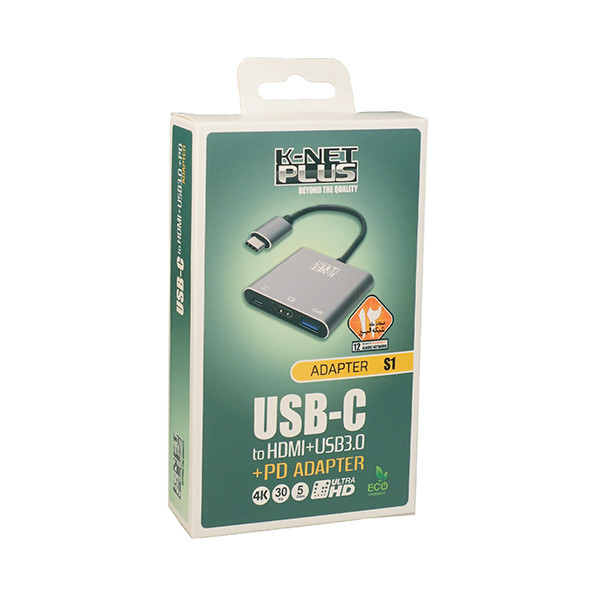 تبدیل USB-C به HDMI/USB3.0/PD کی نت پلاس مدل KP-MFCMS103