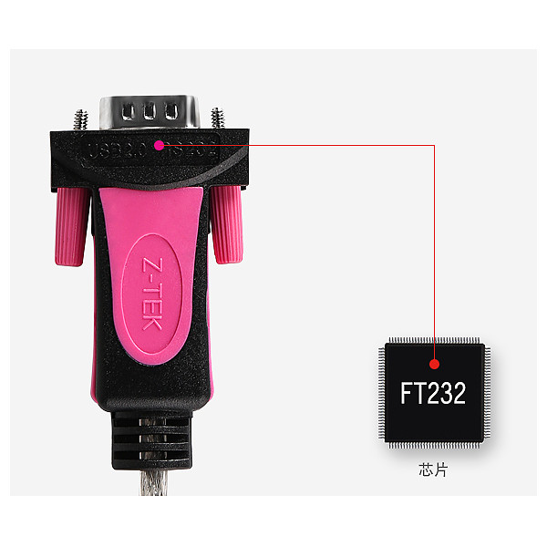 کابل USB به سریال RS232 زد-تک مدل ZE731 طول 0.5 متر