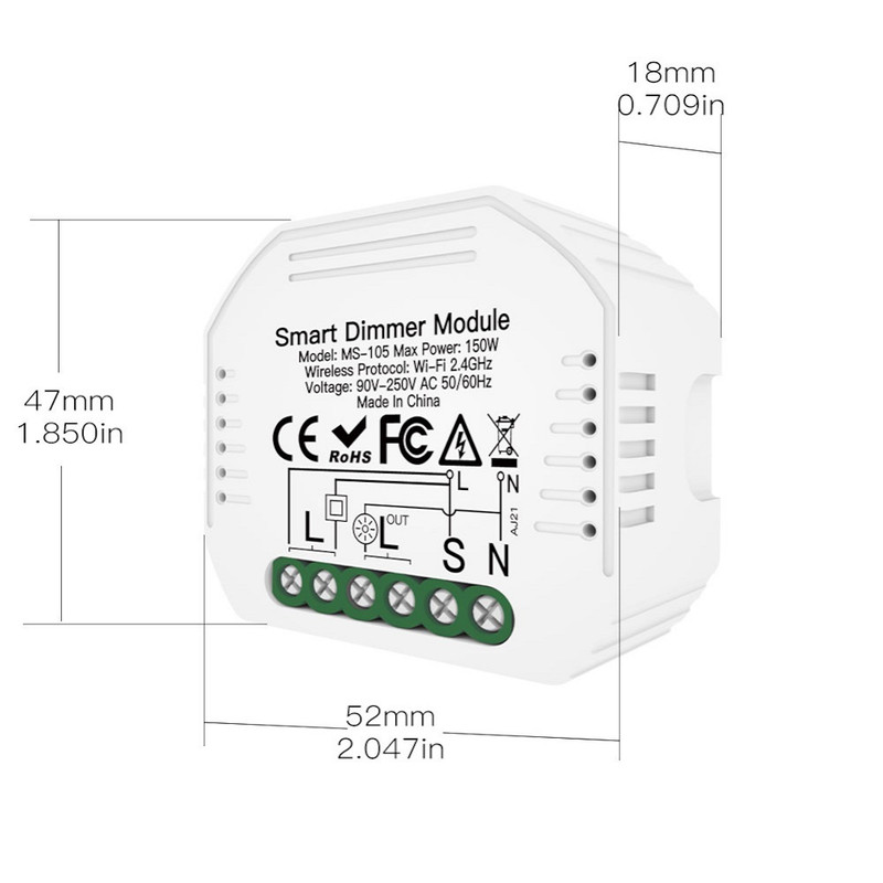ماژول دیمر هوشمند مدل TSQS-WIFI-D01-TRIAC