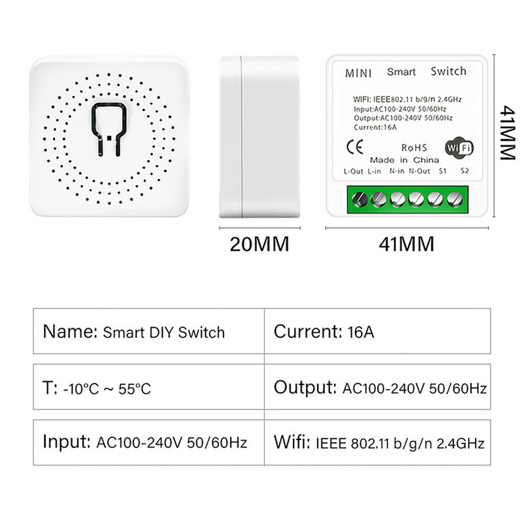 کلید هوشمند توکار مدل WiFi 16A بسته 4 عددی