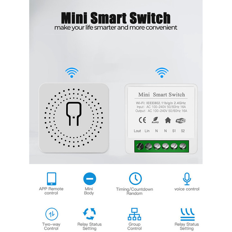 کلید هوشمند توکار مدل WiFi 16A بسته 4 عددی