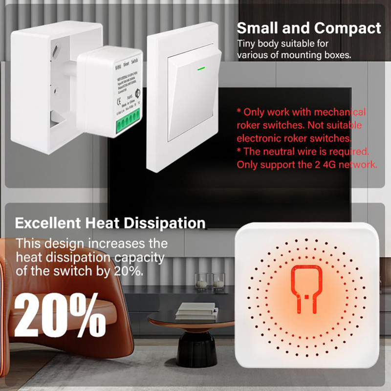 کلید هوشمند توکار مدل WiFi 16A بسته 4 عددی