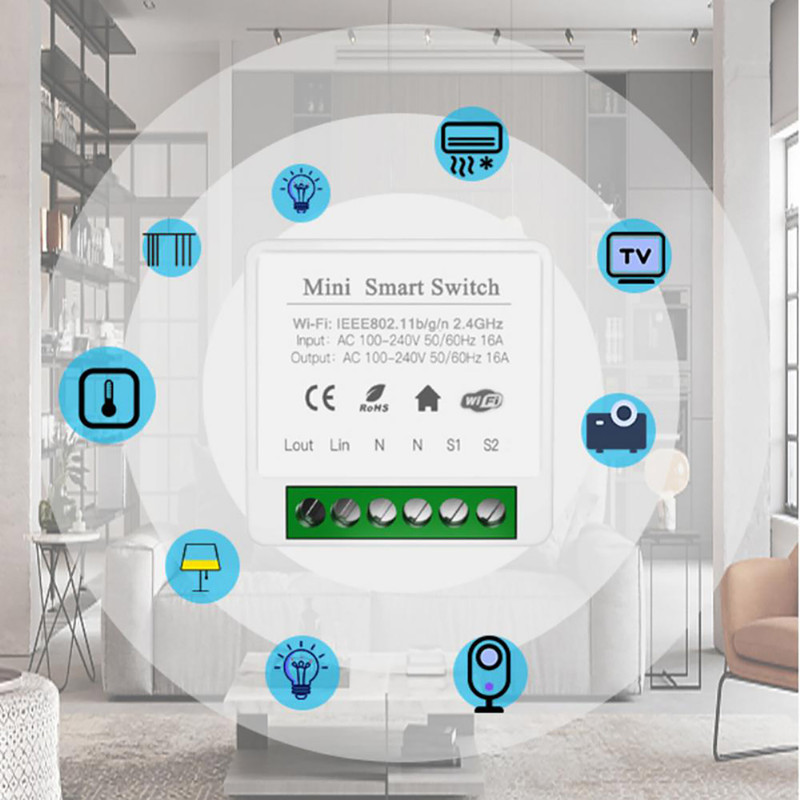 کلید هوشمند توکار مدل WiFi 16A بسته 4 عددی