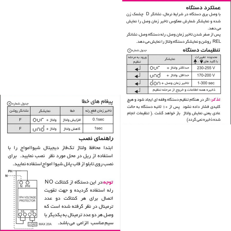 محافظ ولتاژ شیوا امواج مدل VPJN-20