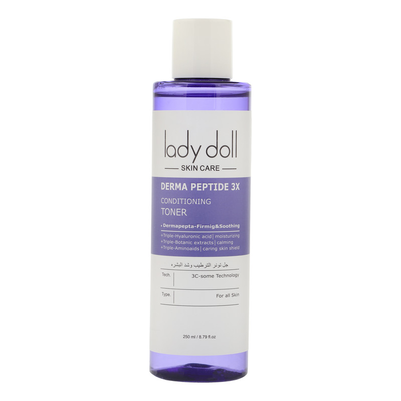 تونر پاککننده صورت لیدی دال مدل DERMA PEPTIDE 3X مناسب برای انواع پوست حجم 250 میلیلیتر