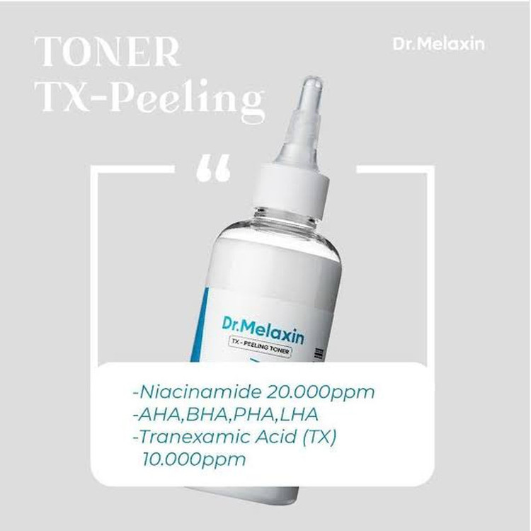 تونر پاک کننده صورت دکتر ملاکسین مدل TX Peeling مناسب برای انواع پوست حجم 150 میلی لیتر