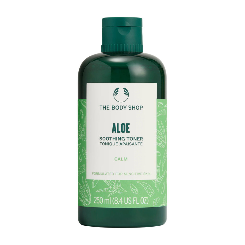 تونر پاک کننده پوست صورت بادی شاپ مدل Aloe سازگار با پوست حساس حجم 250 میلی لیتر