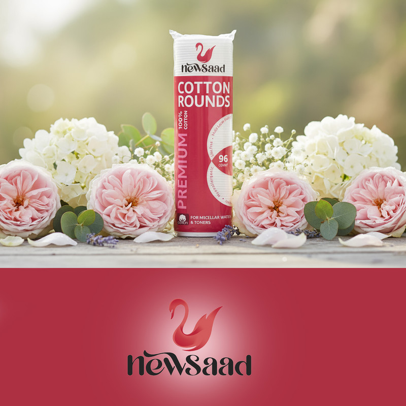 پد پاککننده آرایش صورت نیوساد مدل Cotton-Rounds ده بسته 96 عددی