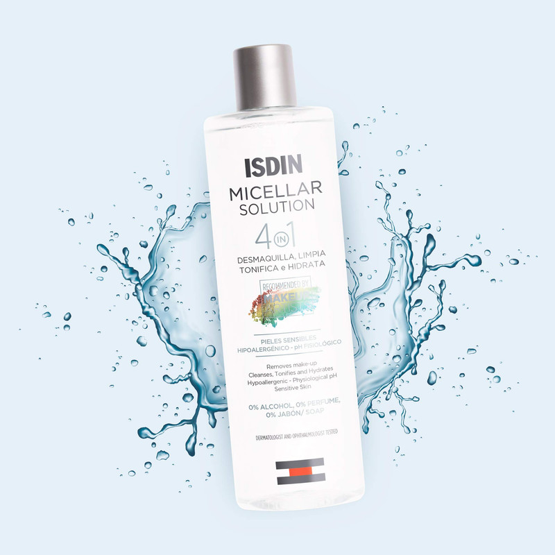 محلول پاک کننده آرایش صورت ایزدین مدل Micellar Solution حجم 400 میلی لیتر