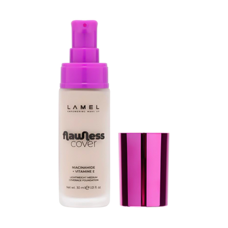 کرم پودر مایع لامل مدل Flawless Cover شماره 04 مناسب برای انواع پوست حجم 30 میلیلیتر