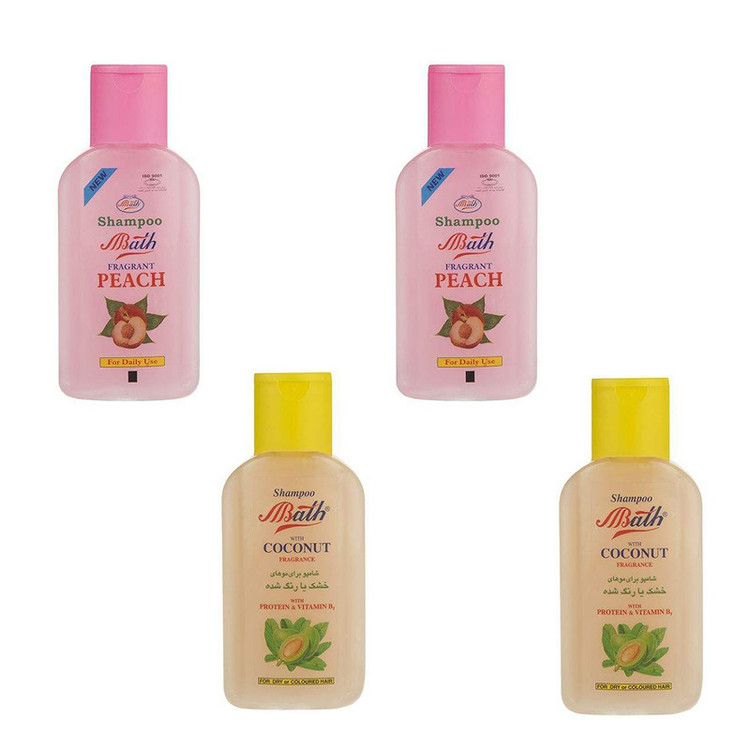 شامپو مو لطیفه مدل Coconut و Peach حجم 280 میلی لیتر مجموعه 4 عددی